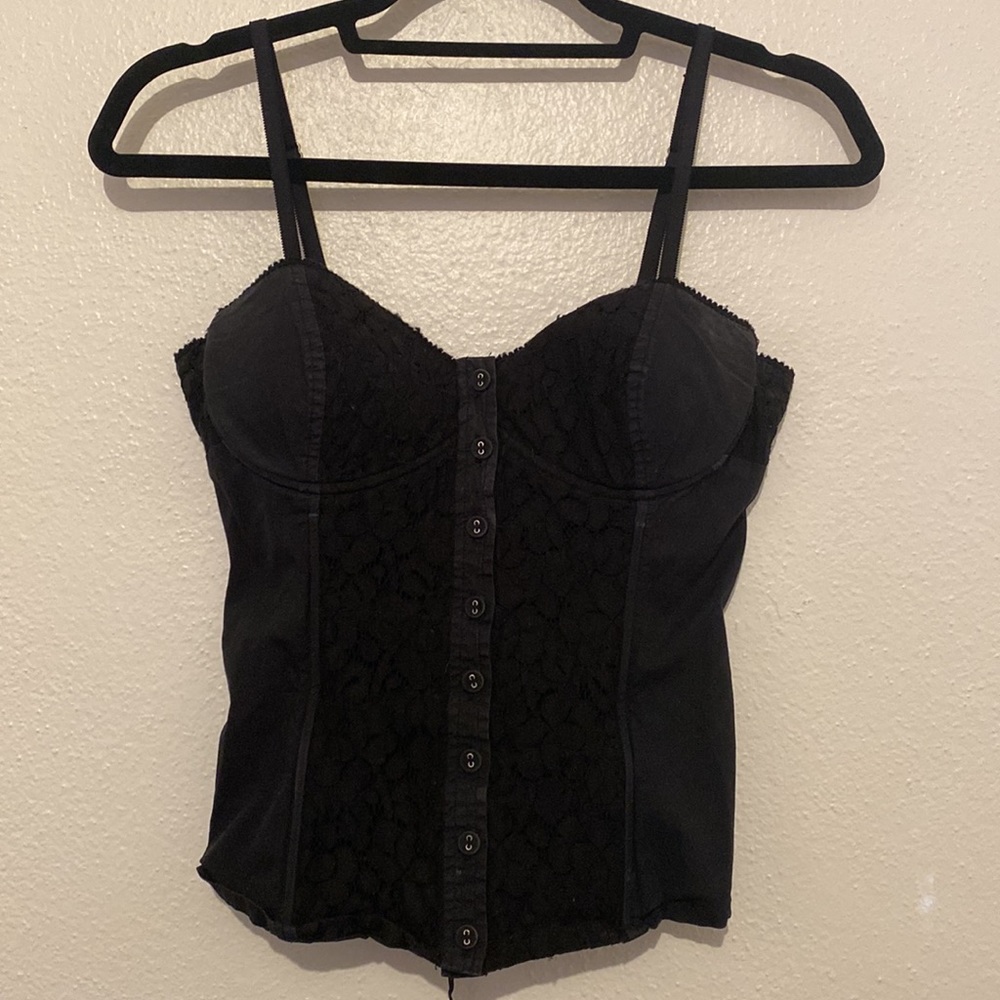 Guess Jeans Corset Style Tank with Adjustable Tie Back